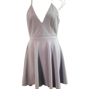 Von Maur - Grey Trac Dress with Lace Zip Back | Size: M
